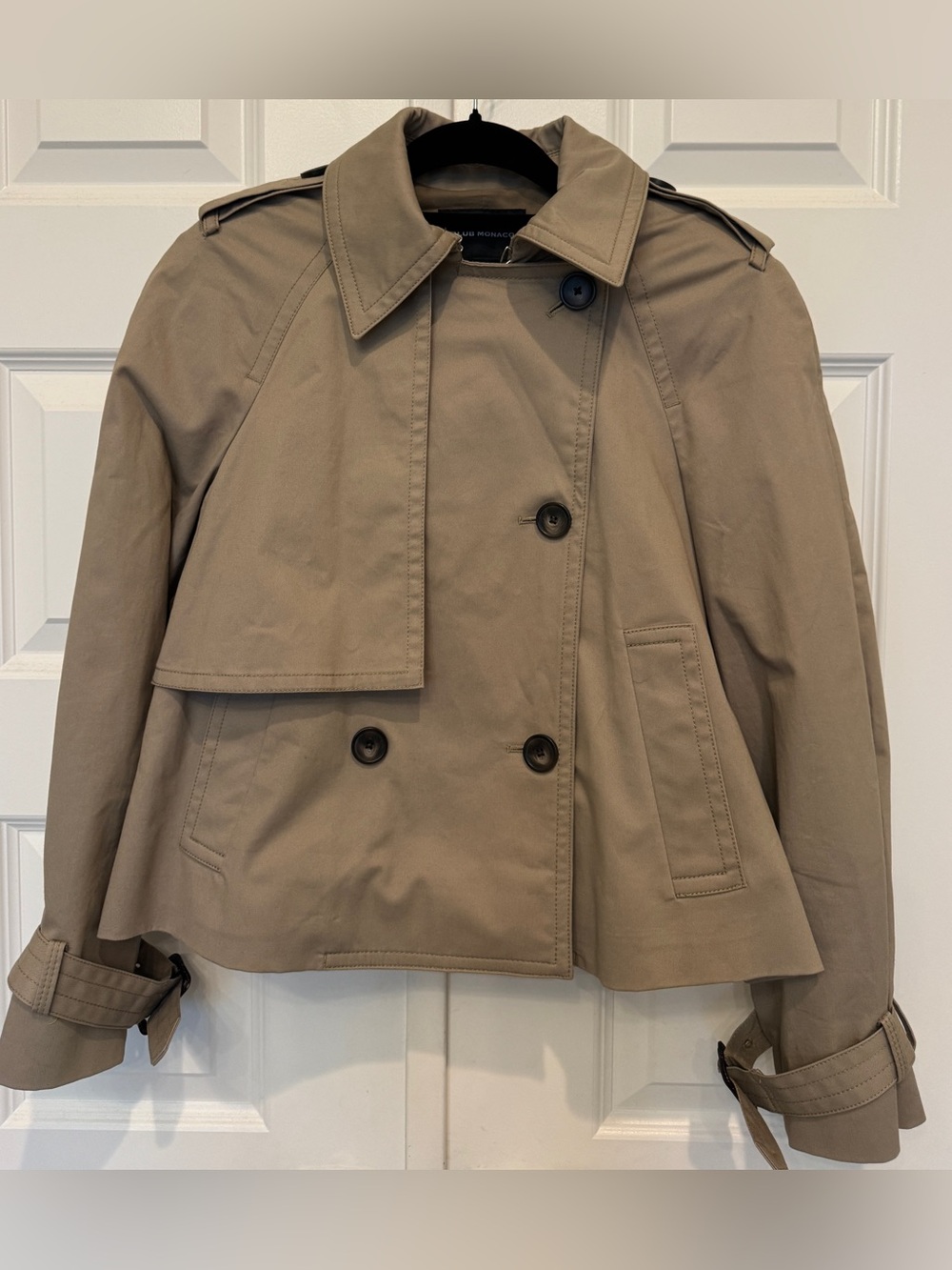 Club Monaco Cropped Trench Coat - Taupe
